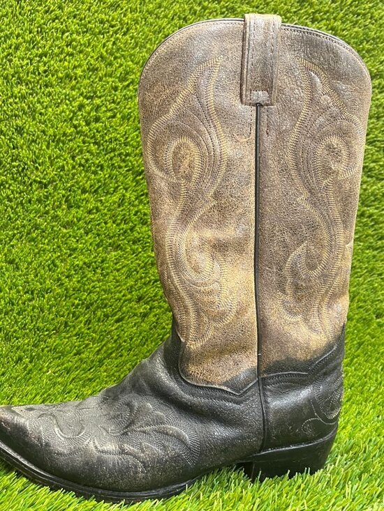 Dan Post El Paso Mens Size 8EW Black Brown Classic Outdoor Cowboy Western Boots main image 8